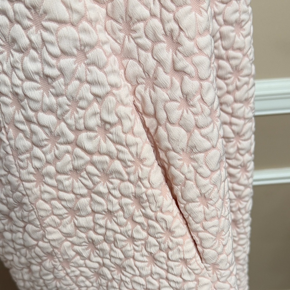 Pale Pink Textured Ruffled Sleeve Dress - Picture 7 of 16